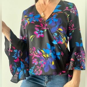 Floral Surplice Blouse